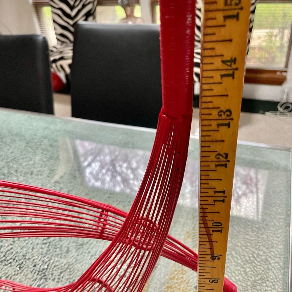 Modern Red Wire Sculpture - Picture 3 of 3